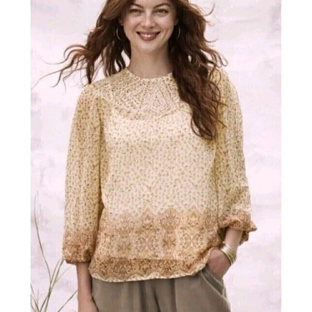 Matilda Jane Sz M Good Hart GH Bonneau Womens Floral Print Blouse Medium New